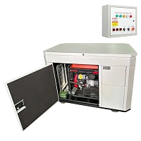 Бензиновый генератор A-iPower A13000EAX в тихом зимнем кожухе 1600 RAL 7035 + блок автозапуска A-iPower 230В/400В 100А 8 ПИН